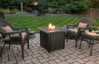 Image showing 5 th Endless Summer 30 in. Propane Gas Outdoor Fire Pit with Resin Mantel, 30,000 BTU