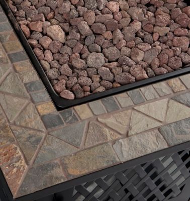 Image showing  LP Gas Outdoor Fire Table with Slate Tile Mantel, 30,000 BTU