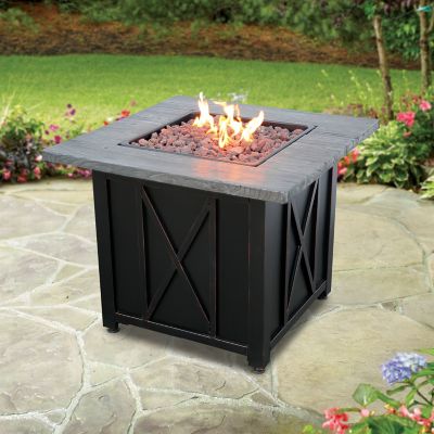 Lp Gas Fire Pit With Wood Resin Mantel, Endless Summer Fire Pit Lighting Instructions