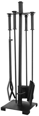 UniFlame Craftsman Fireplace Tool Set with Cylinder Handles, 31 in. H, Black, 5-Pack