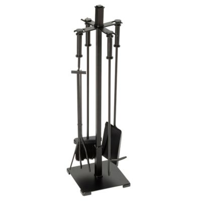 Image showing  Craftsman Fireplace Tool Set with Cylinder Handles, 31 in. H, Black, 5 pc.