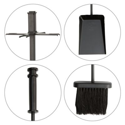 Image showing  Craftsman Fireplace Tool Set with Cylinder Handles, 31 in. H, Black, 5 pc.