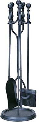 UniFlame Fireplace Tool Set with Ball Handles, 31 in. H, Black, 15.2 lb., 5-Pack