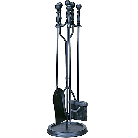UniFlame Fireplace Tool Set with Ball Handles, 31 in. H, Black, 15.2 lb., 5-Pack