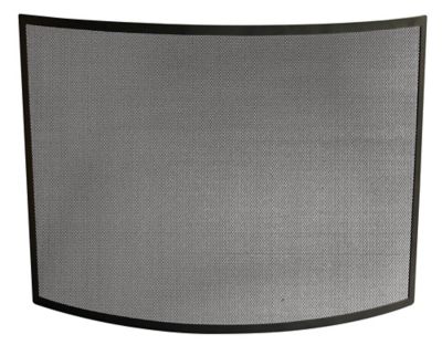 UniFlame Single Panel Curved Black Wrought Iron Fireplace Screen, 41 in. x 31 in.