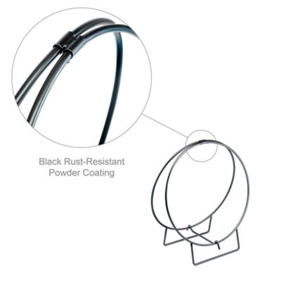 Image showing 7 th UniFlame 24 in. Diameter Steel Log Hoop, 27 in. H, Black