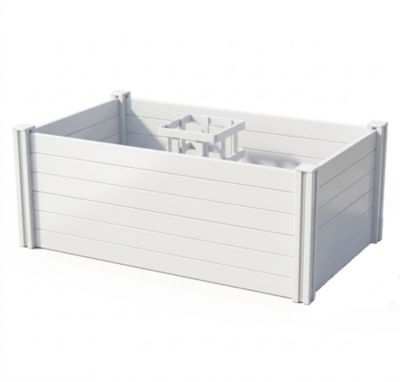 Vita Keyhole Classic Composting Garden, 3 ft. x 5 ft., White