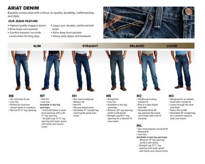 Image showing 7 th Ariat Men's Relaxed Fit Low-Rise M4 Adkins Bootcut Jeans