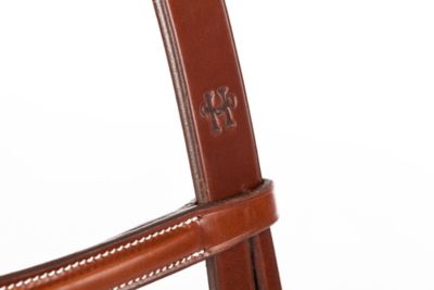 Image showing 5 th Huntley Equestrian Fancy-Stitched Raised English Leather Bridle, Cob, Conker Color
