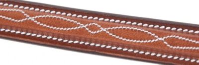 Image showing 7 th Huntley Equestrian Fancy-Stitched Raised English Leather Bridle, Cob, Conker Color
