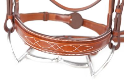 Image showing  Fancy-Stitched Raised Bridle, Small Pony, Conker Color