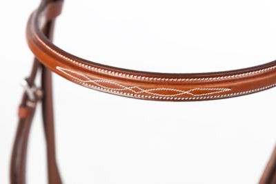 Image showing  Fancy-Stitched Raised Bridle, Small Pony, Conker Color