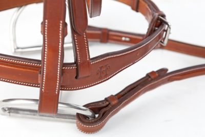 Image showing  Fancy-Stitched Raised Bridle, Small Pony, Conker Color
