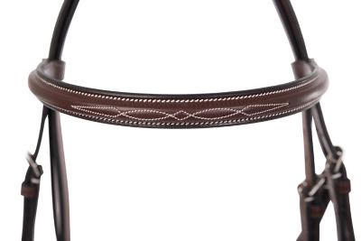Image showing  Fancy-Stitched Raised Bridle, Medium Pony, Australian Nut Color