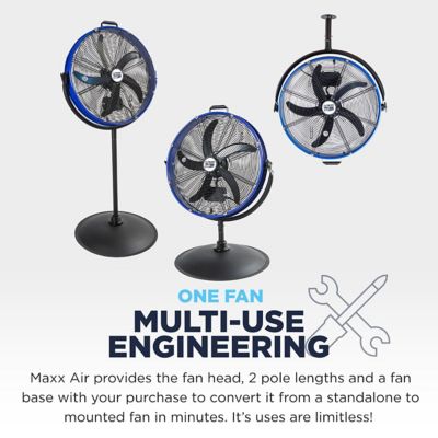 Image showing  20 in. 3-Speed Tilting Outdoor Rated Pedestal Fan, 4,600 CFM, Black