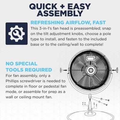 Image showing 6 th Maxx Air 20 in. 3-Speed Tilting Outdoor Rated Pedestal Fan, 4,600 CFM, Black