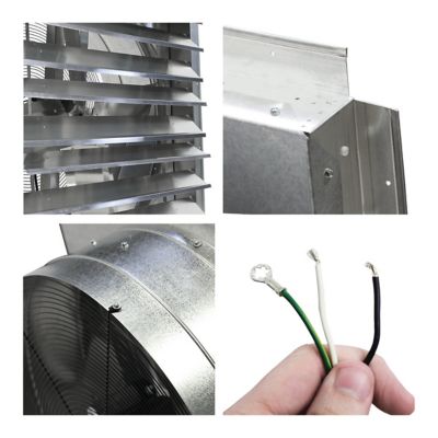 Image showing 8 th Maxx Air 30 in. Heavy-Duty Exhaust Fan with Integrated Automatic Shutter, 18 sq. ft.