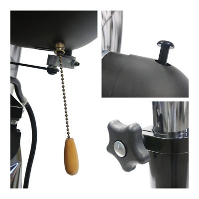 Image showing  30 in. Adjustable Height Oscillating Pedestal Fan, 3 Speeds, Black