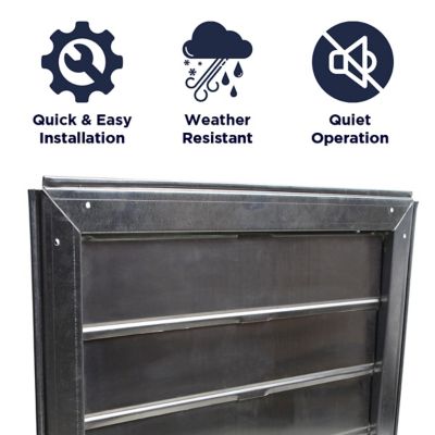 Image showing  18 in. Automatic Metal Shutter for Gable-Mount Power Attic Ventilators, Mill