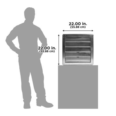 Image showing  18 in. Automatic Metal Shutter for Gable-Mount Power Attic Ventilators, Mill