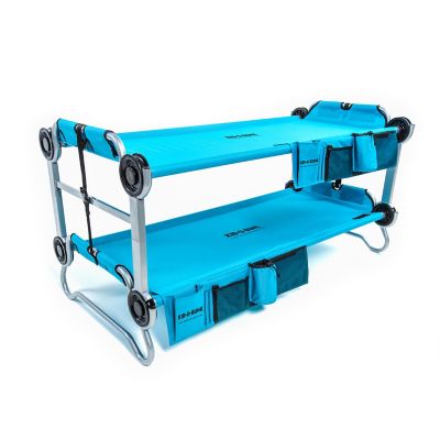 Disc-O-Bed Kid-O-Bunk Cots with 2 Side Organizers, 65 in. x 32.5 in. x 32 in., Blue