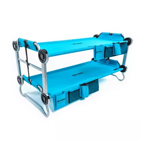 Disc-O-Bed 2-Person Kid-O-Bunk Beds with 2 Side Organizers 65 in x 32.5 in x 32 in Blue Camping Cots