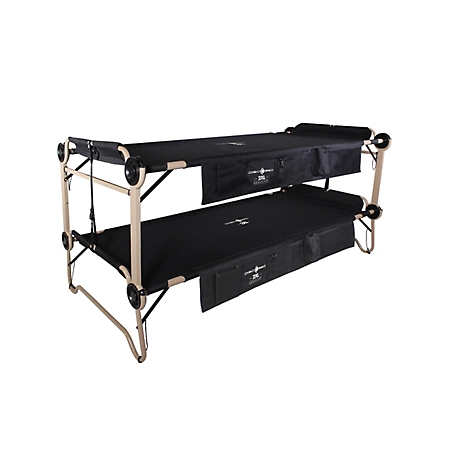 Disc-O-Bed 2 Extra Large Bunk Cot with 2 Side Organizers, 85 in. x 39.5 in. x 15.5 in.
