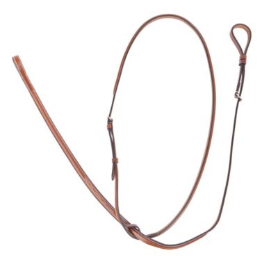 Huntley Equestrian Fancy-Stitched Raised English Leather Standing Martingale, Full, Australian Nut Color