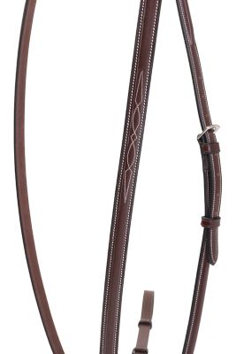 Image showing  Fancy-Stitched Raised English Leather Standing Martingale, Oversize, Australian Nut Color