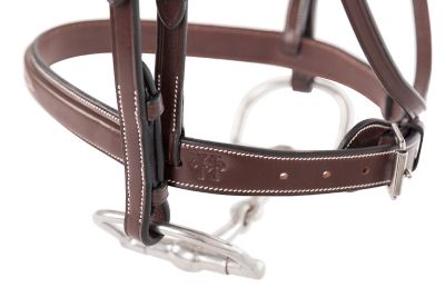 Huntley Equestrian English Leather Cheekpiece, Oversize, Australian Nut Color