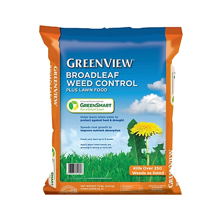 GreenView Broadleaf Weed Control Plus Lawn Food, 13 lb. covers 5,000 sq. ft.