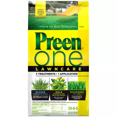 Preen 18 lbs 5 000 square feet A weedkiller for lawn care Fertilizers