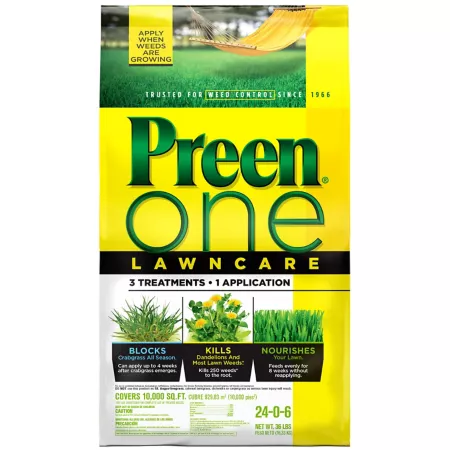 Preen 36 lb 10 000 square feet A weed killer for lawn care Fertilizers