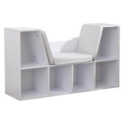 KidKraft 6-Shelf Bookshelf with Reading Nook, White