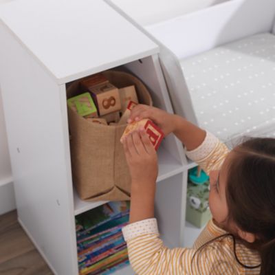 Image showing  6-Shelf Bookshelf with Reading Nook, White