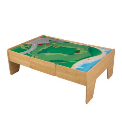 wooden activity train table