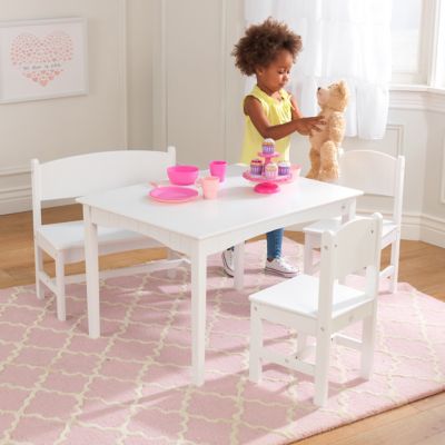 kidkraft nantucket table with bench and 2 chairs