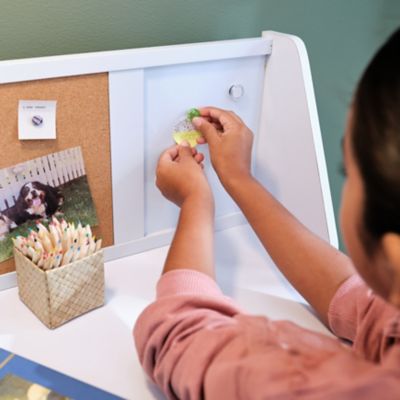 Image showing 8 th KidKraft Children's Wooden Study Desk with Chair, White