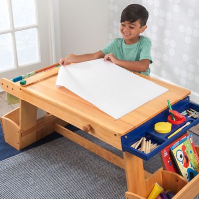 Image showing  Children's Art Table with Drying Rack and Storage