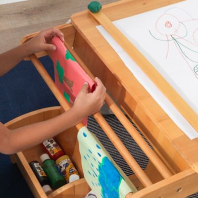 Image showing  Children's Art Table with Drying Rack and Storage