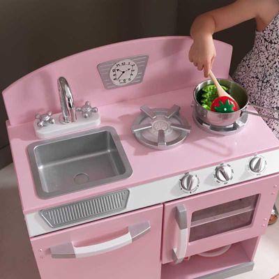 Image showing  Retro Kitchen and Refrigerator Playset, Pink