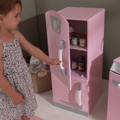 Image showing  Retro Kitchen and Refrigerator Playset, Pink