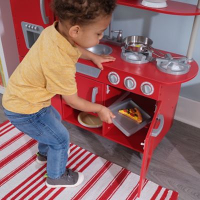 Image showing  Red Vintage Wooden Play Kitchen