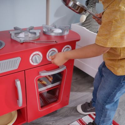 Image showing  Red Vintage Wooden Play Kitchen