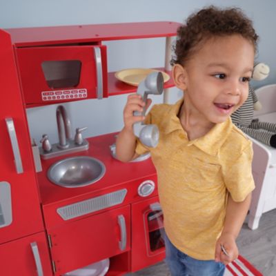 Image showing 6 th KidKraft Red Vintage Wooden Play Kitchen