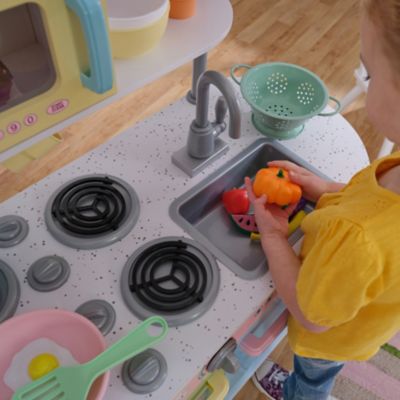 Image showing 5 th KidKraft Uptown Pastel Wooden Play Kitchen with Chalkboard