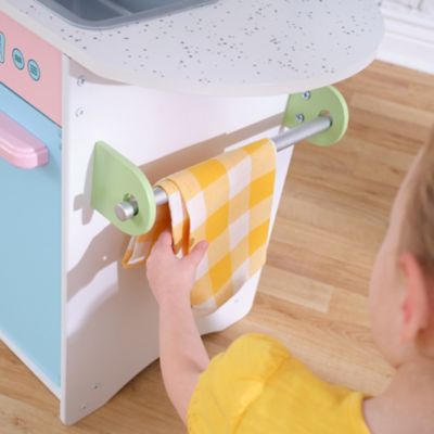 Image showing 9 th KidKraft Uptown Pastel Wooden Play Kitchen with Chalkboard