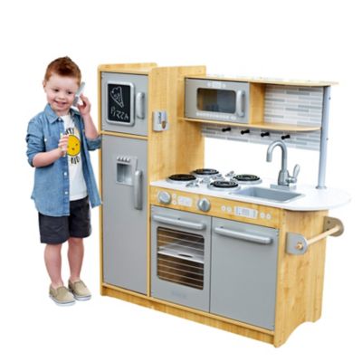 Image showing  Uptown Natural Wooden Play Kitchen with Chalkboard