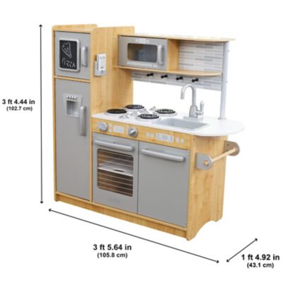 Image showing 5 th KidKraft Uptown Natural Wooden Play Kitchen with Chalkboard