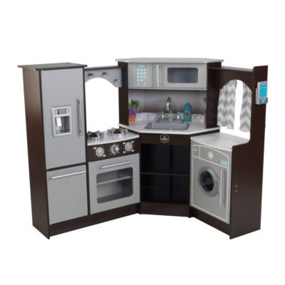 KidKraft Ultimate Corner Play Kitchen Set, Espresso